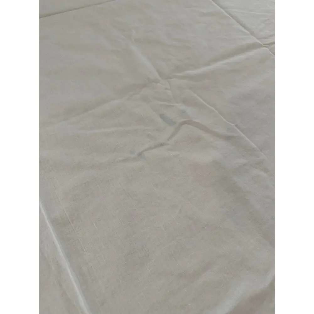 Vintage Embroidered Lace Trim White Cotton Flat Sheet